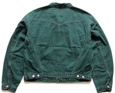 画像2: 90s Levi'sリーバイス 71165 カラーデニムジャケット 4ポケット グリーン XL★ユーロ (2)