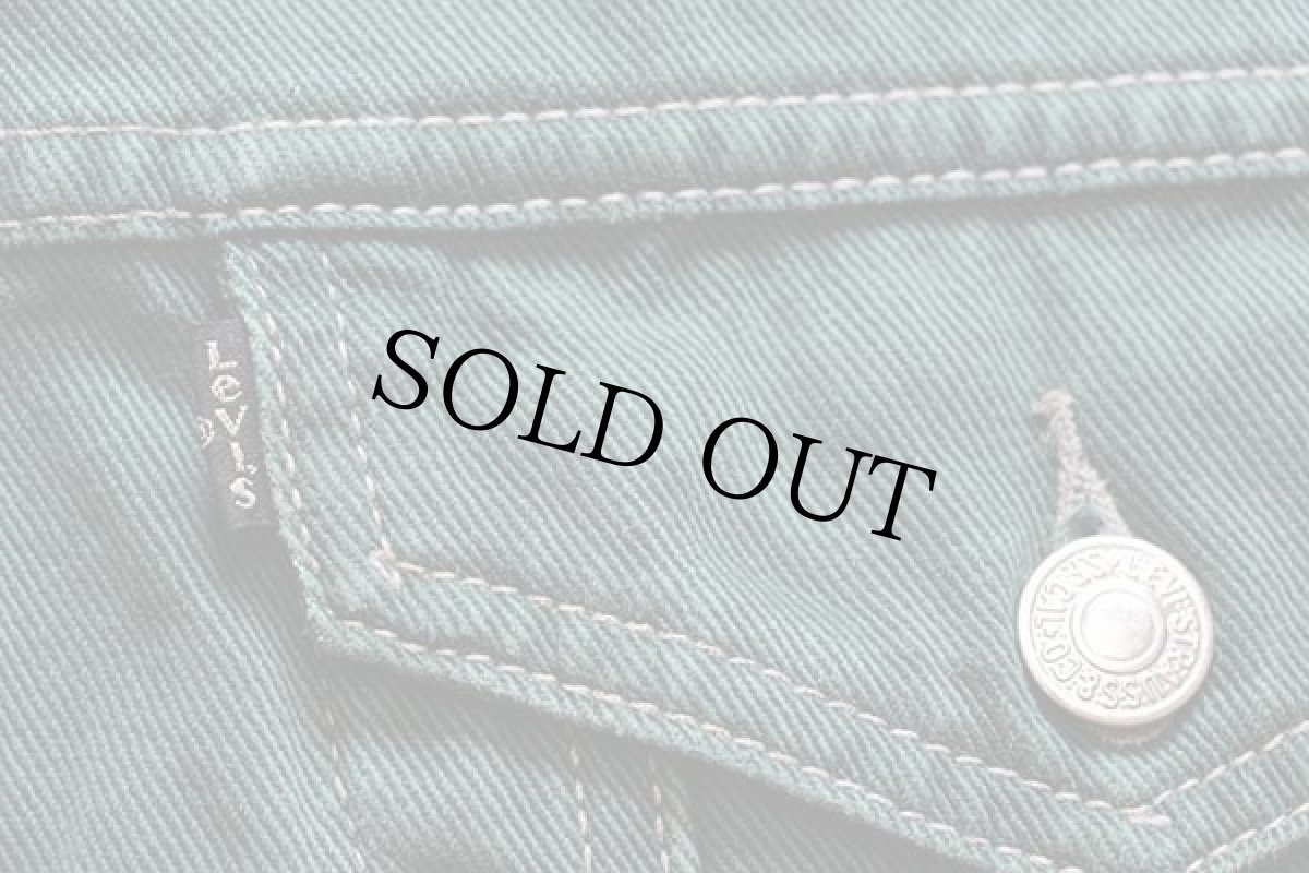 画像6: 90s Levi'sリーバイス 71165 カラーデニムジャケット 4ポケット グリーン XL★ユーロ (6)