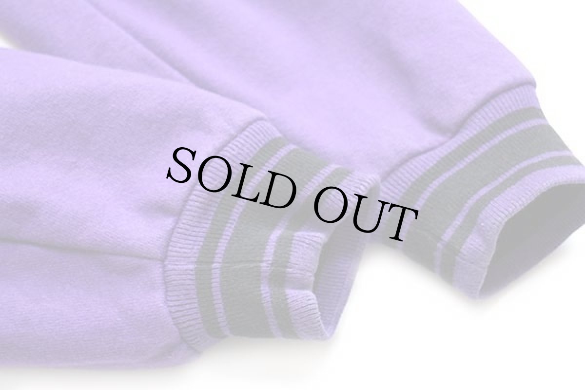 画像6: 00s FRUIT OF THE LOOM ツートン 切り替え スウェット スタジャン 黒×紫 M (6)