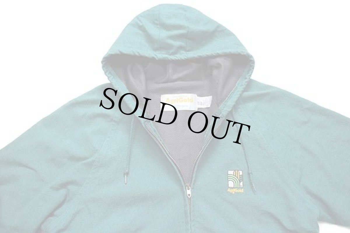 画像3: 90s USA製 K-Products AgriGold 刺繍 ダックパーカー 緑 M (3)