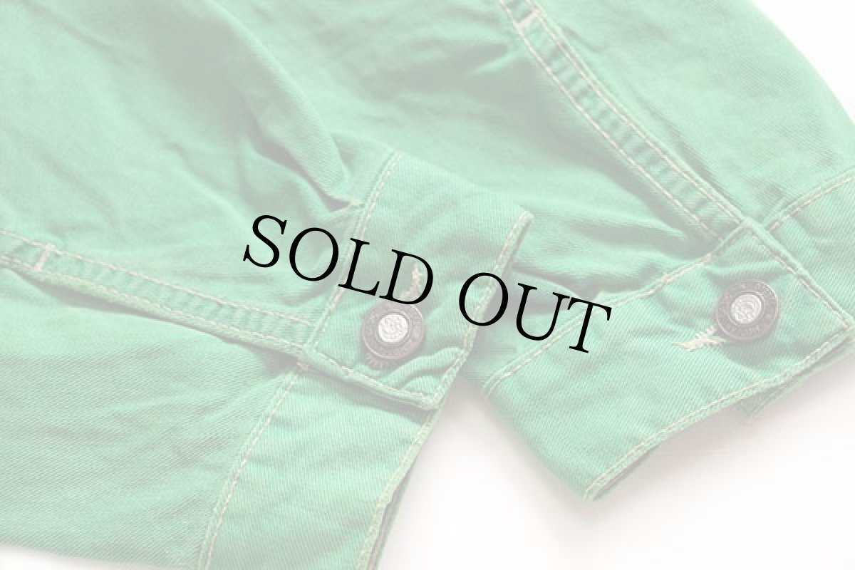 画像7: イタリア製 Dieselディーゼル コットンツイルジャケット 4ポケット 緑 M (7)