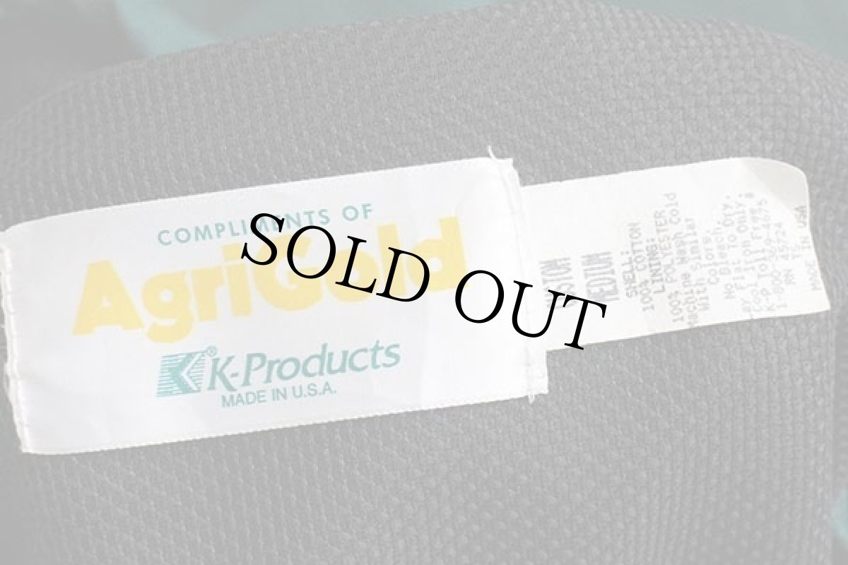 画像4: 90s USA製 K-Products AgriGold 刺繍 ダックパーカー 緑 M (4)