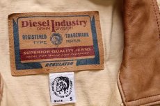 画像4: イタリア製 Dieselディーゼル ロゴ刺繍 コットンツイルジャケット ベージュ S (4)