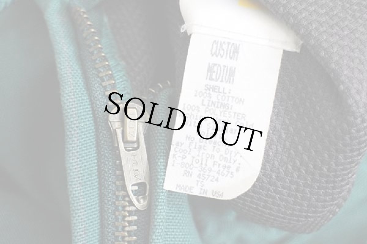 画像5: 90s USA製 K-Products AgriGold 刺繍 ダックパーカー 緑 M (5)