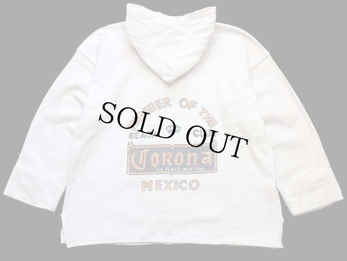 画像2: メキシコ製 Corona MEMBER OF THE BEACH CLUB ロゴ メキシカンパーカー オフホワイト XL (2)