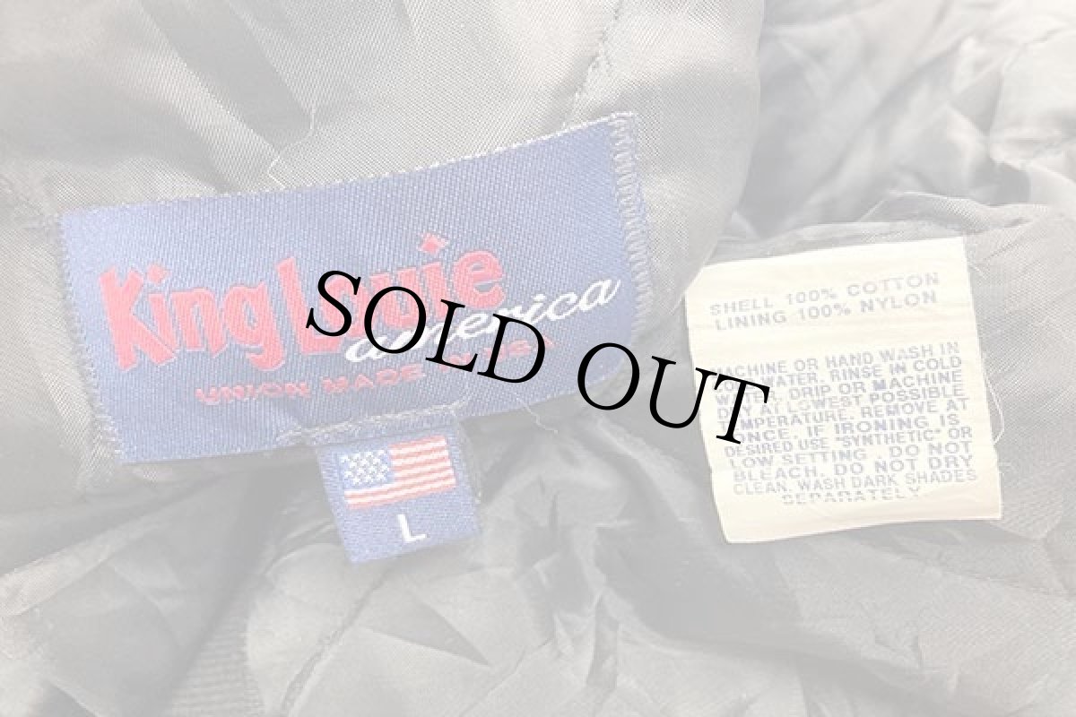 画像4: 90s USA製 King Louieキングルイ キルティングライナー ダックジャケット 黒 L (4)