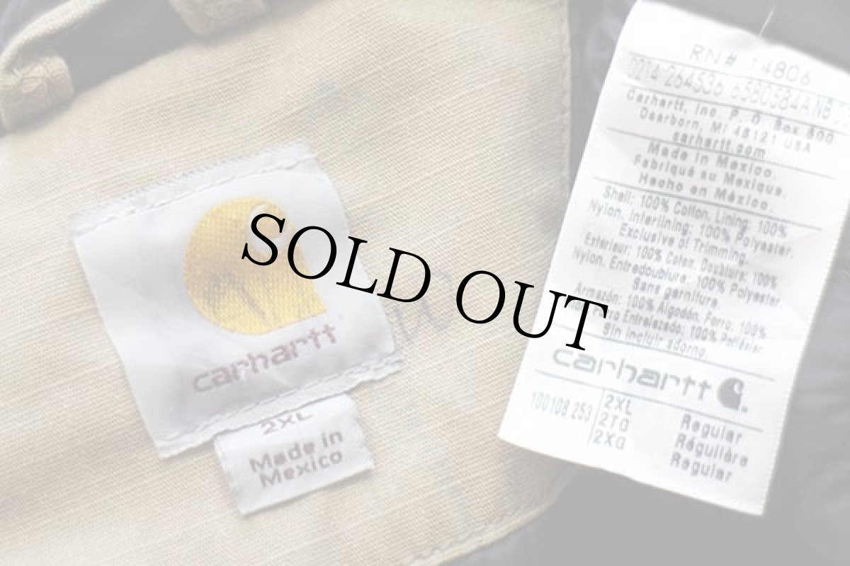 画像4: メキシコ製 carharttカーハート キルティングライナー コットン アクティブジャケット パーカー ベージュ 2XL★特大 (4)