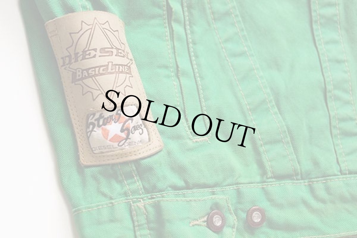 画像6: イタリア製 Dieselディーゼル コットンツイルジャケット 4ポケット 緑 M (6)