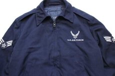 画像3: 00s 米軍 U.S.AIR FORCE 刺繍&パッチ付き 中綿入りライナー ライトウェイトジャケット 紺 40R (3)