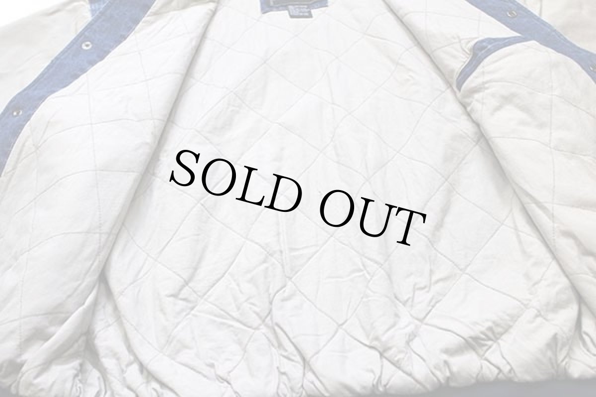 画像5: 90s NORTH BAY ツートン 切り替え キルティングライナー コットン×デニムスタジャン L (5)