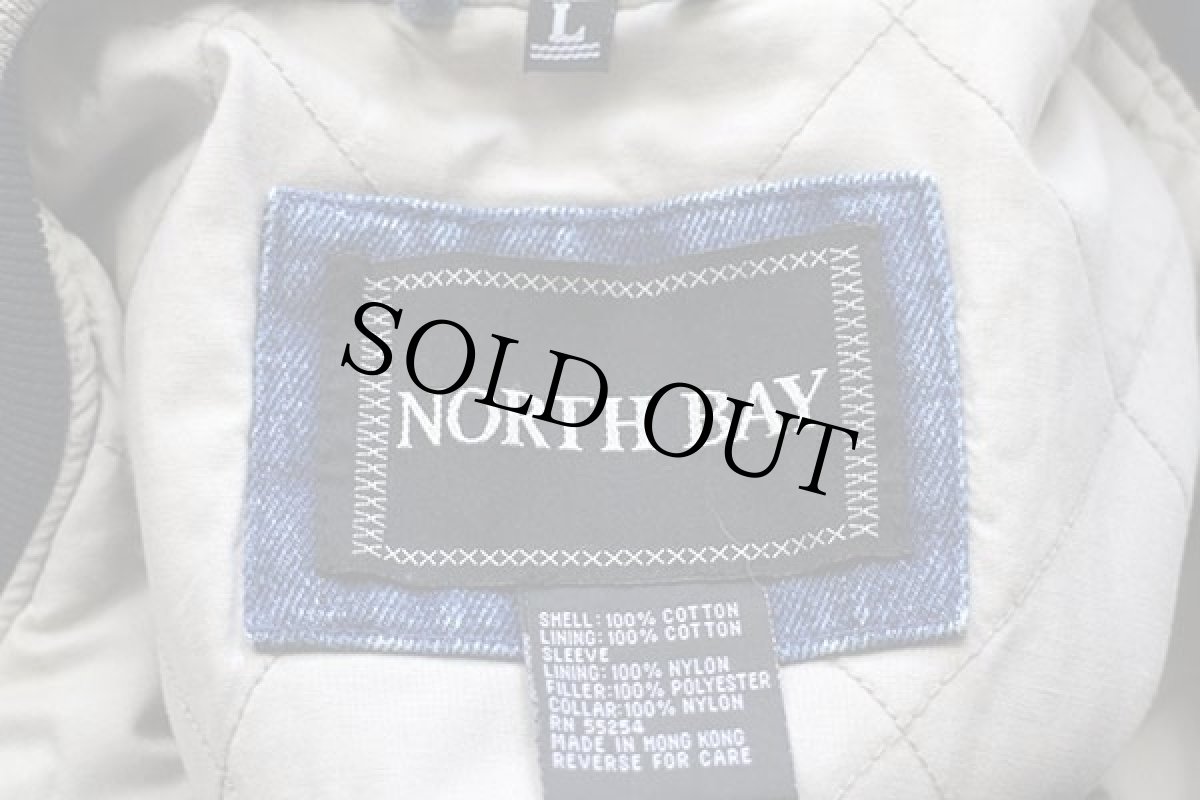 画像4: 90s NORTH BAY ツートン 切り替え キルティングライナー コットン×デニムスタジャン L (4)