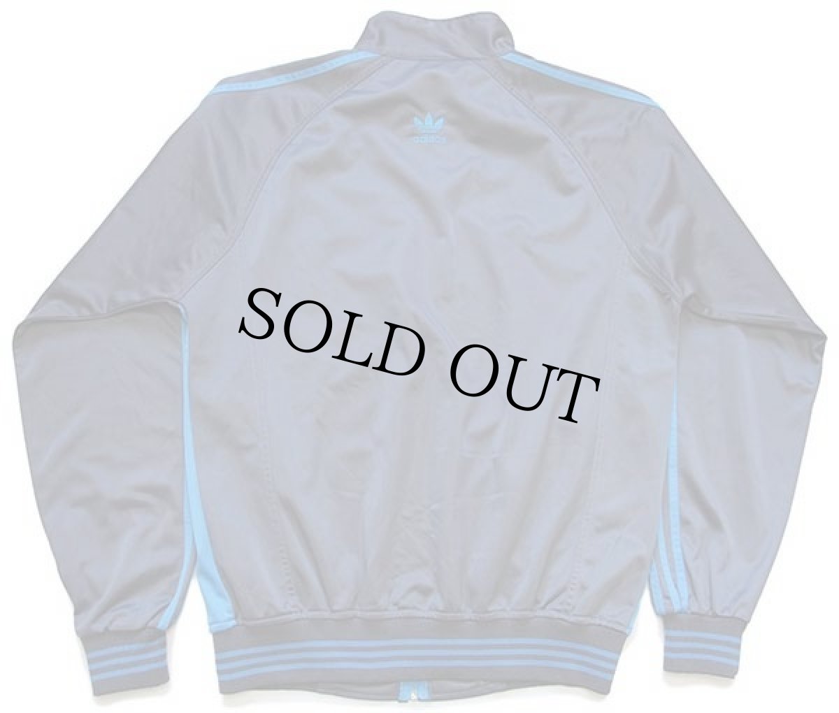 画像2: 00s adidasアディダス トレフォイル ロゴ刺繍 ツートン 切り替え リブライン トラックジャケット 青×グレー★ジャージ (2)