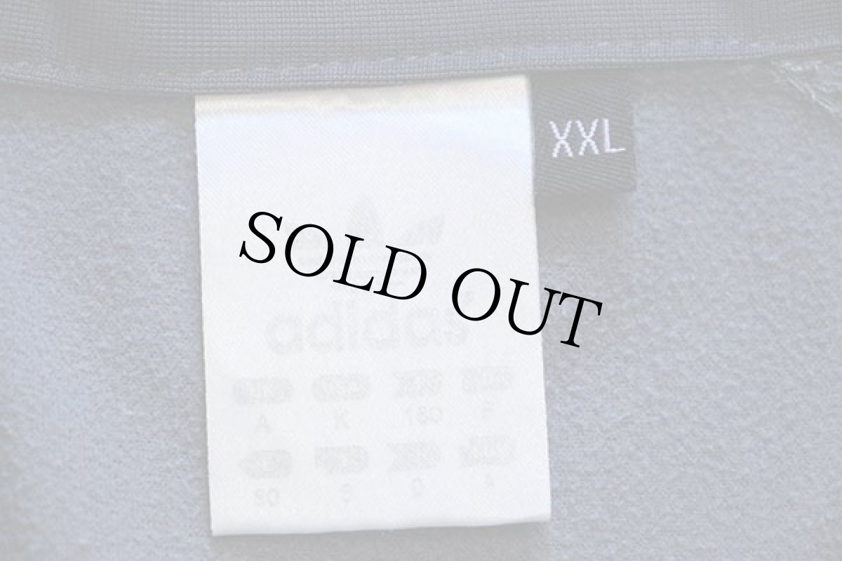 画像5: 00s adidasアディダス トレフォイル ロゴ刺繍 ツートン 切り替え リブライン トラックジャケット 青×グレー★ジャージ (5)