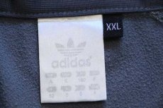 画像5: 00s adidasアディダス トレフォイル ロゴ刺繍 ツートン 切り替え リブライン トラックジャケット 青×グレー★ジャージ (5)