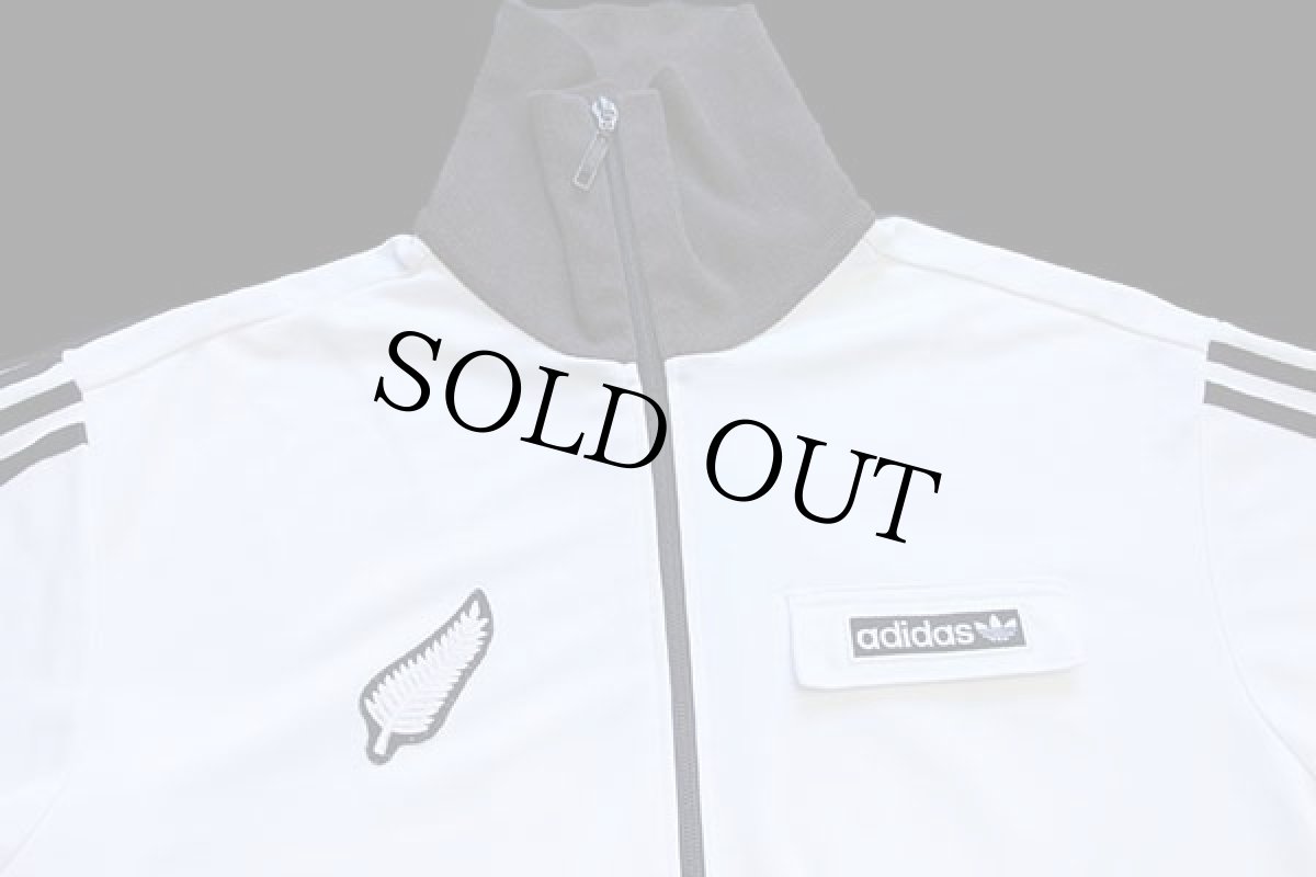 画像3: 00s adidasアディダス NEW ZEALAND フェルトプリント&パッチ付き ハイネック トラックジャケット 白×炭黒 M★ジャージ (3)