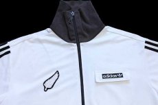 画像3: 00s adidasアディダス NEW ZEALAND フェルトプリント&パッチ付き ハイネック トラックジャケット 白×炭黒 M★ジャージ (3)
