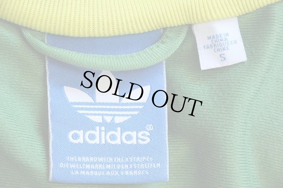 画像4: adidasアディダス トレフォイル ロゴ フェルトプリント&刺繍 クレイジーカラー 切り替え ハイネック トラックジャケット S★15 ジャージ (4)