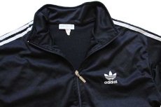 画像3: 90s adidasアディダス トレフォイル ロゴ刺繍 トラックジャケット 黒×白★ジャージ (3)