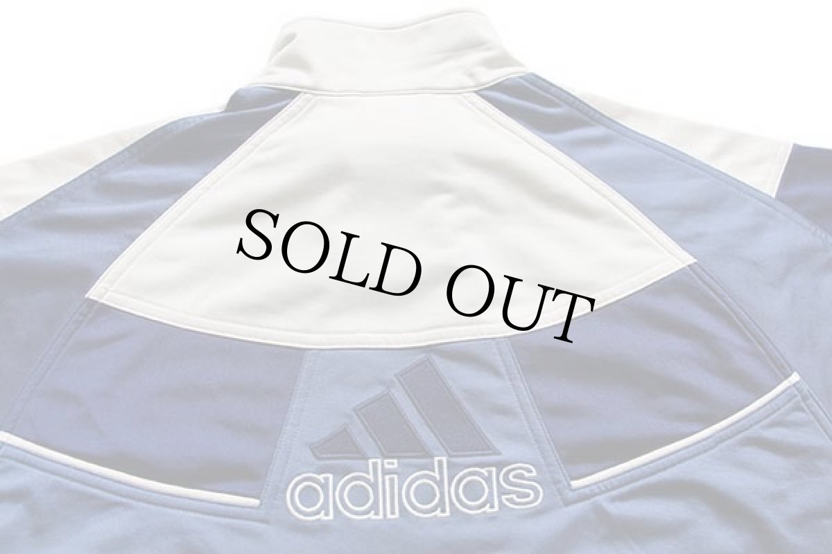 画像4: 00s adidasアディダス パフォーマンス ロゴ刺繍 マルチカラー 切り替え トラックジャケット 薄紺★ジャージ (4)