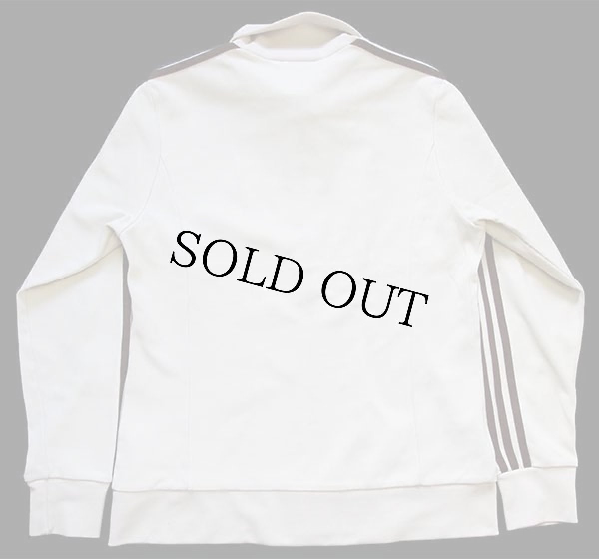 画像2: 90s adidasアディダス トレフォイル ロゴ刺繍 ハイネック トラックジャケット アイボリー×茶 L★ジャージ (2)