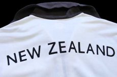 画像4: 00s adidasアディダス NEW ZEALAND フェルトプリント&パッチ付き ハイネック トラックジャケット 白×炭黒 M★ジャージ (4)