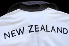 画像4: 00s adidasアディダス NEW ZEALAND フェルトプリント&パッチ付き ハイネック トラックジャケット 白×墨黒 M★ジャージ (4)