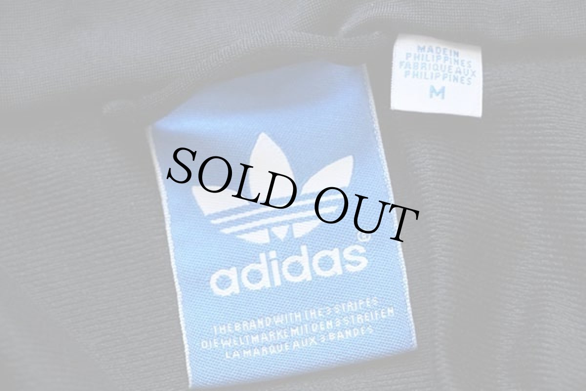 画像4: adidasアディダス トレフォイル ロゴ刺繍 トラックジャケット 黒×金 M★ジャージ (4)