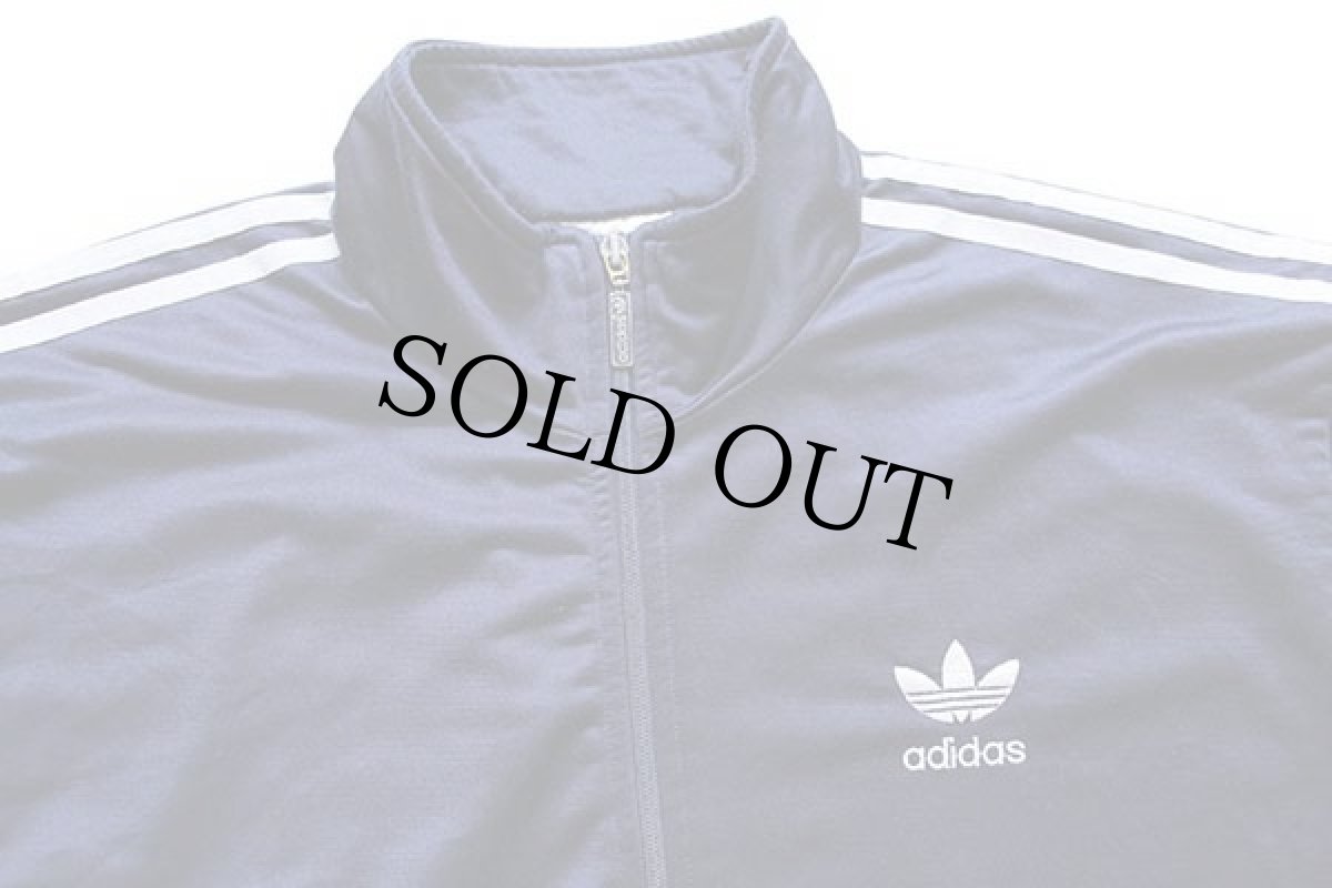 画像3: 90s adidasアディダス トレフォイル ロゴ刺繍 トラックジャケット 紺×白 M★ジャージ (3)