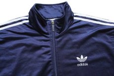 画像3: 90s adidasアディダス トレフォイル ロゴ刺繍 トラックジャケット 紺×白 M★ジャージ (3)