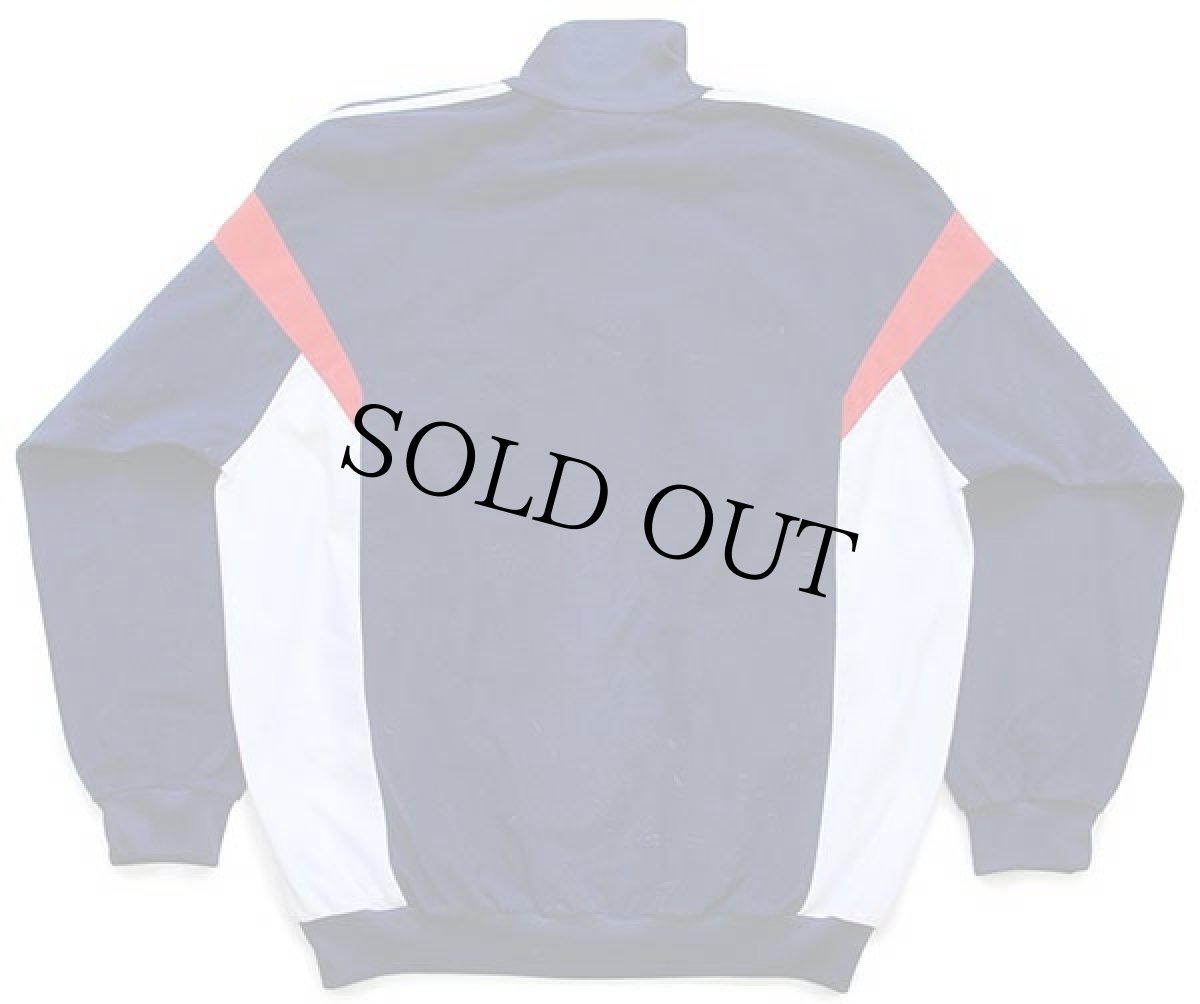 画像2: 90s adidasアディダス ロゴ刺繍 マルチカラー 切り替え ハイネック ベロア トラックジャケット M★ジャージ (2)