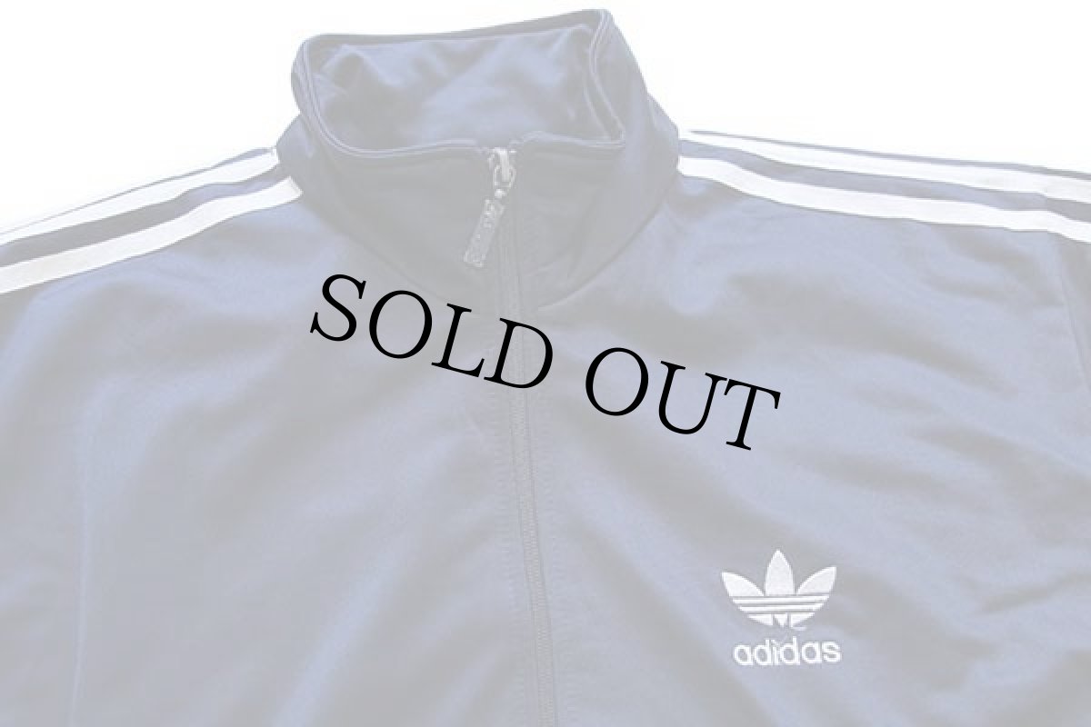 画像3: 90s adidasアディダス トレフォイル ロゴ刺繍 トラックジャケット 紺×白 S★ジャージ (3)