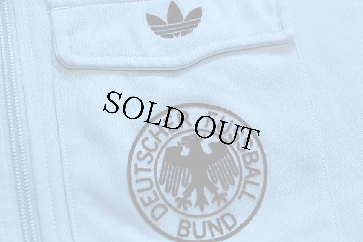 画像5: adidasアディダス DEUTSCHER FUSSBALL BUND トレフォイル フェルトプリント ハイネック トラックジャケット 水色×黒 L★ジャージ (5)