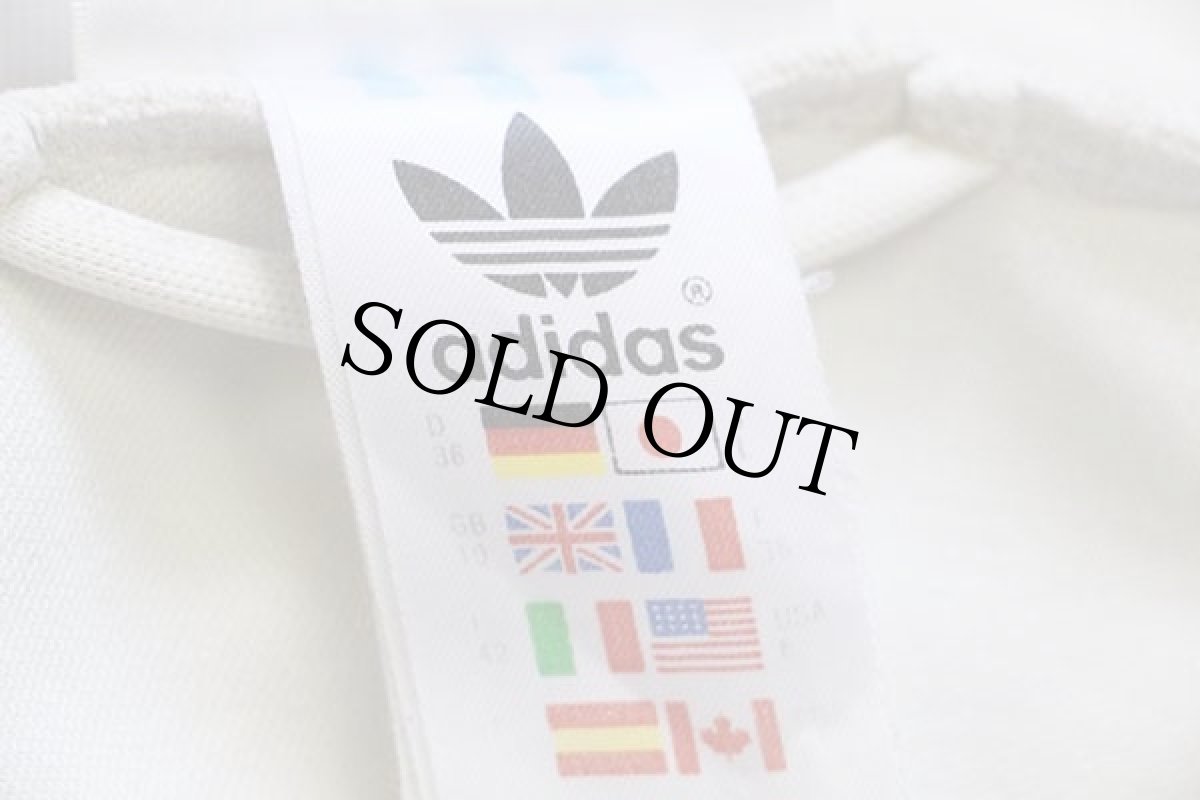 画像4: 90s adidasアディダス トレフォイル ロゴ刺繍 ハイネック トラックジャケット アイボリー×茶 L★ジャージ (4)