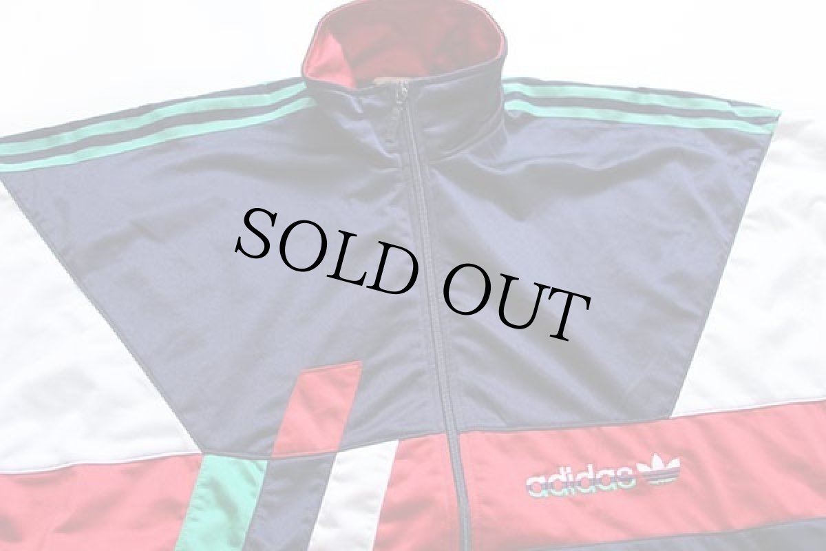 画像3: 90s adidasアディダス トレフォイル ロゴ刺繍 マルチカラー トラックジャケット S★ジャージ (3)