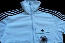 画像3: adidasアディダス DEUTSCHER FUSSBALL BUND トレフォイル フェルトプリント ハイネック トラックジャケット 水色×黒 L★ジャージ (3)