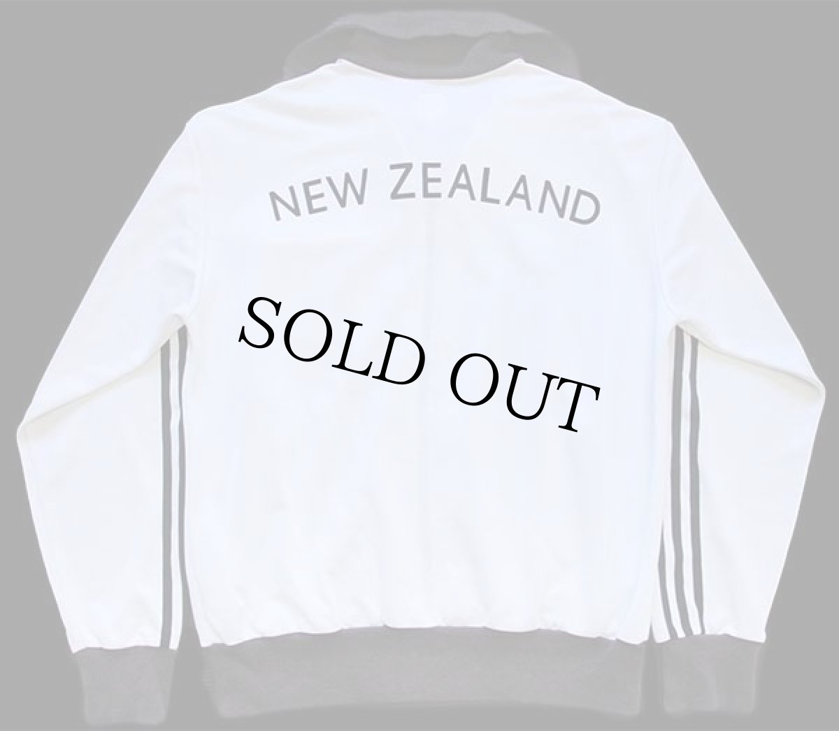 画像2: 00s adidasアディダス NEW ZEALAND フェルトプリント&パッチ付き ハイネック トラックジャケット 白×炭黒 M★ジャージ (2)