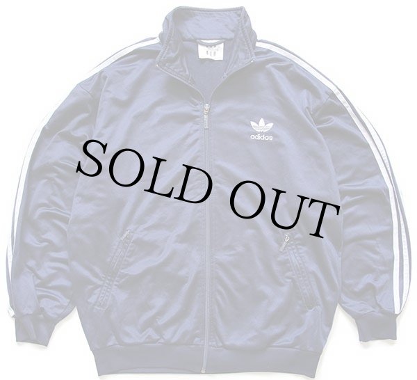 90s adidasアディダス トレフォイル ロゴ刺繍 トラックジャケット 紺