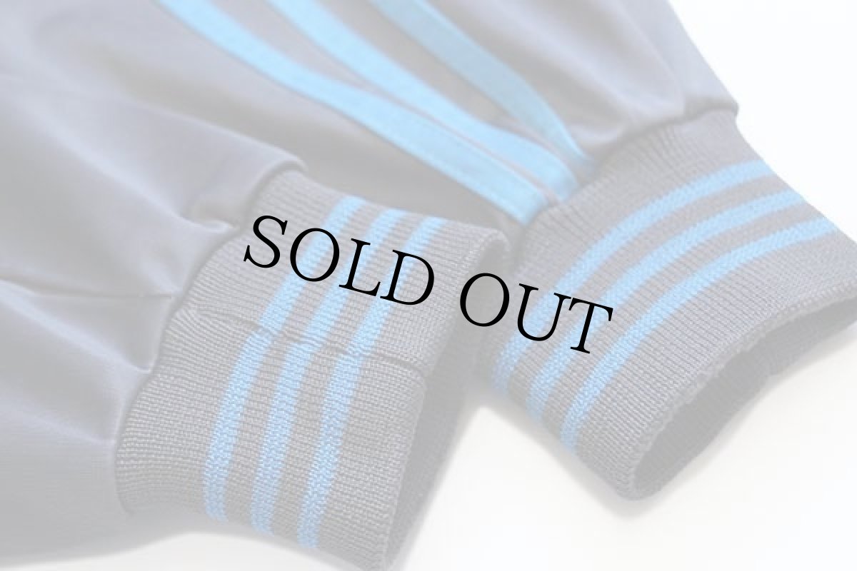 画像6: 00s adidasアディダス トレフォイル ロゴ刺繍 ツートン 切り替え リブライン トラックジャケット 青×グレー★ジャージ (6)