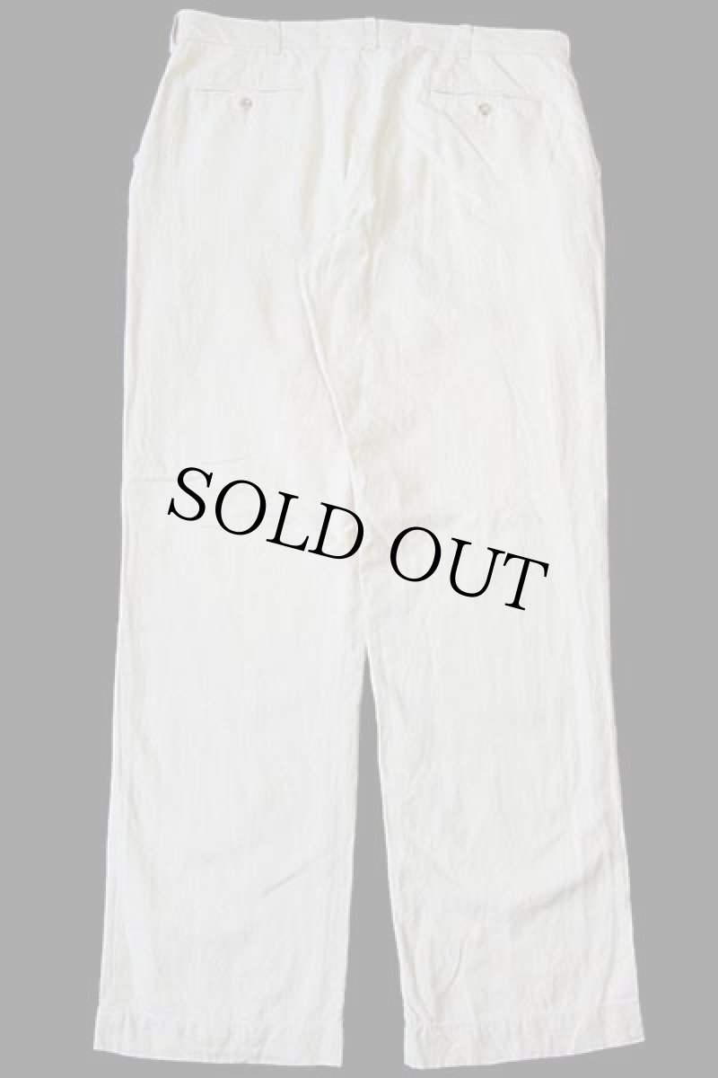 画像3: 00s ポロ ラルフローレン スラックス リネン×コットンパンツ アイボリー w36 L34 (3)