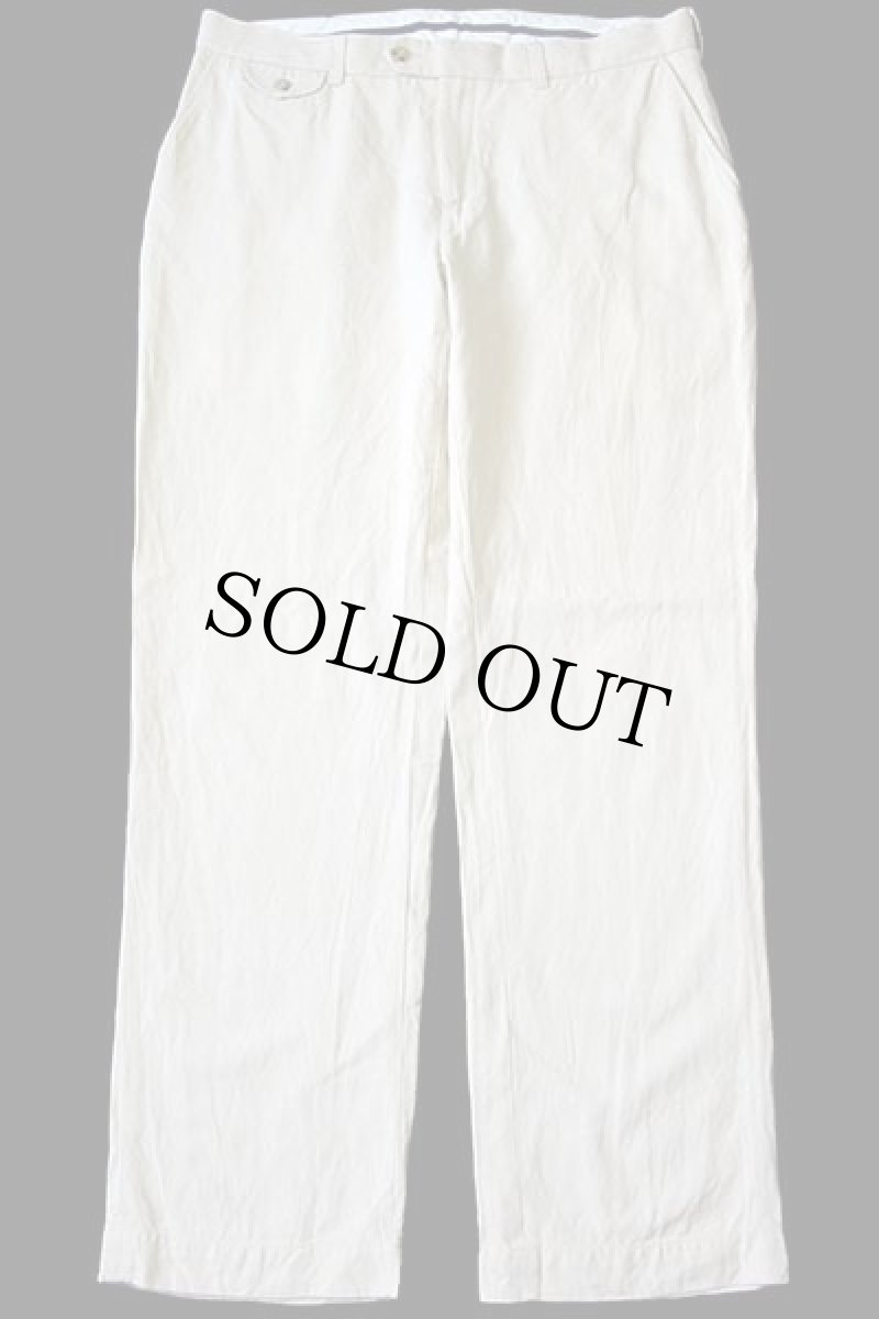 画像2: 00s ポロ ラルフローレン スラックス リネン×コットンパンツ アイボリー w36 L34 (2)