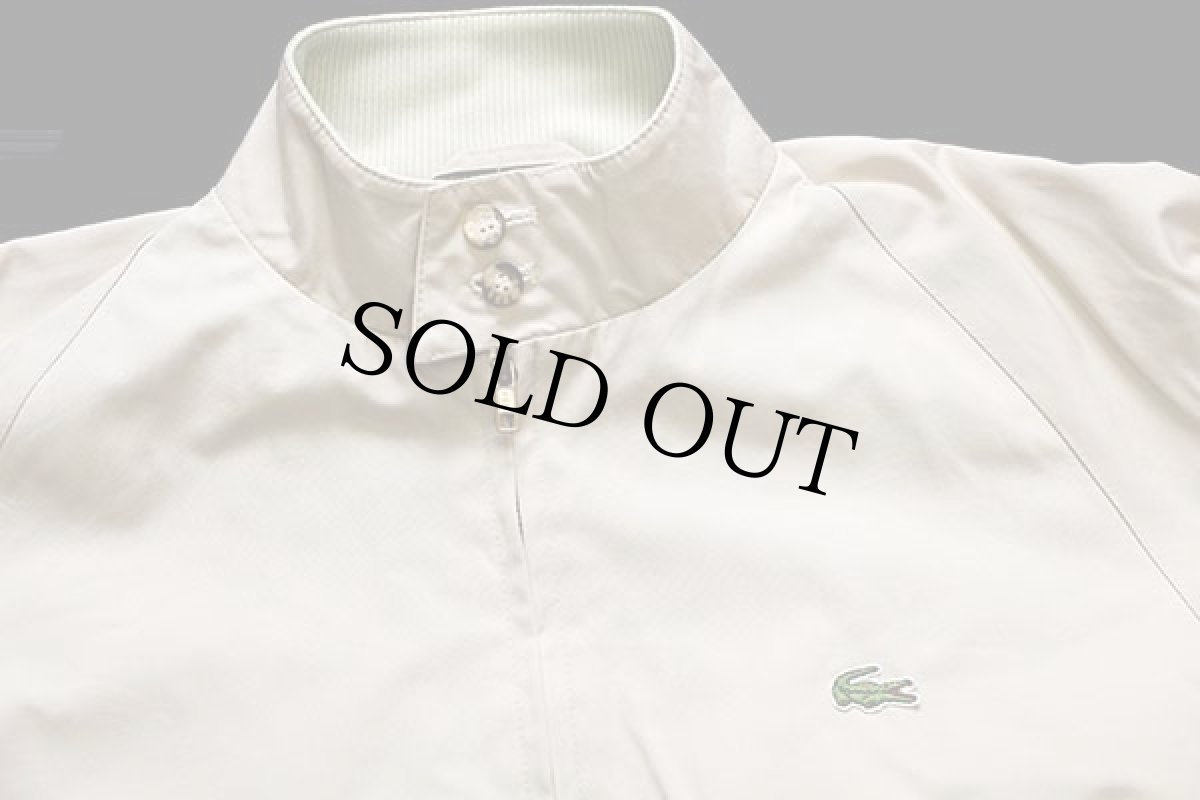 画像3: 80s IZOD LACOSTE ラコステ ワンポイント G9タイプ タータンチェックライナー ハリントンジャケット ベージュ M (3)