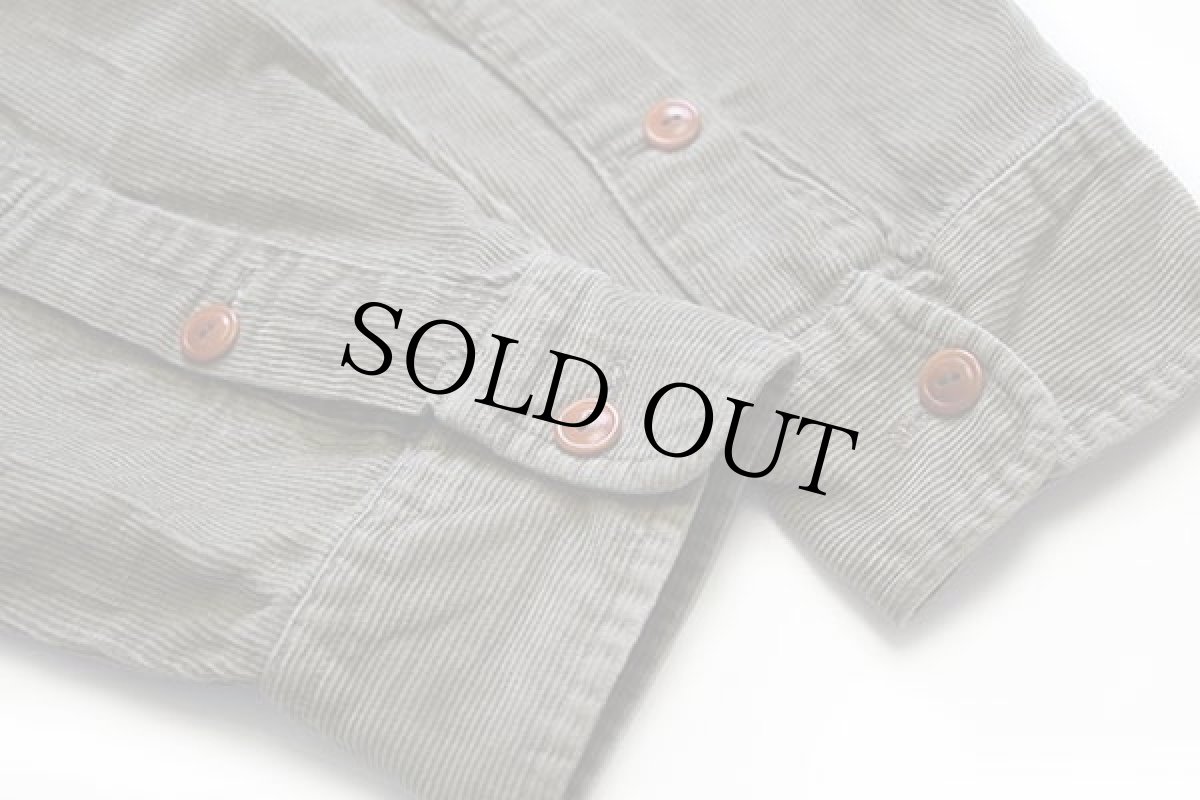 画像6: 90s ラルフローレン コットン コーデュロイシャツ グリーングレー (6)