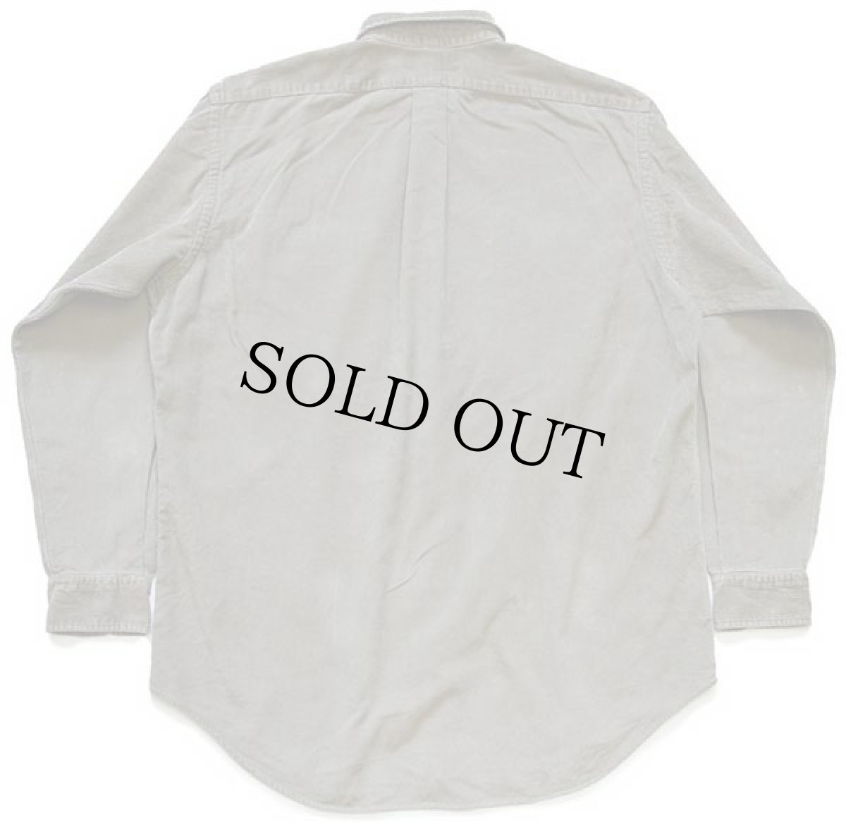 画像2: 90s ラルフローレン コットン コーデュロイシャツ グリーングレー (2)