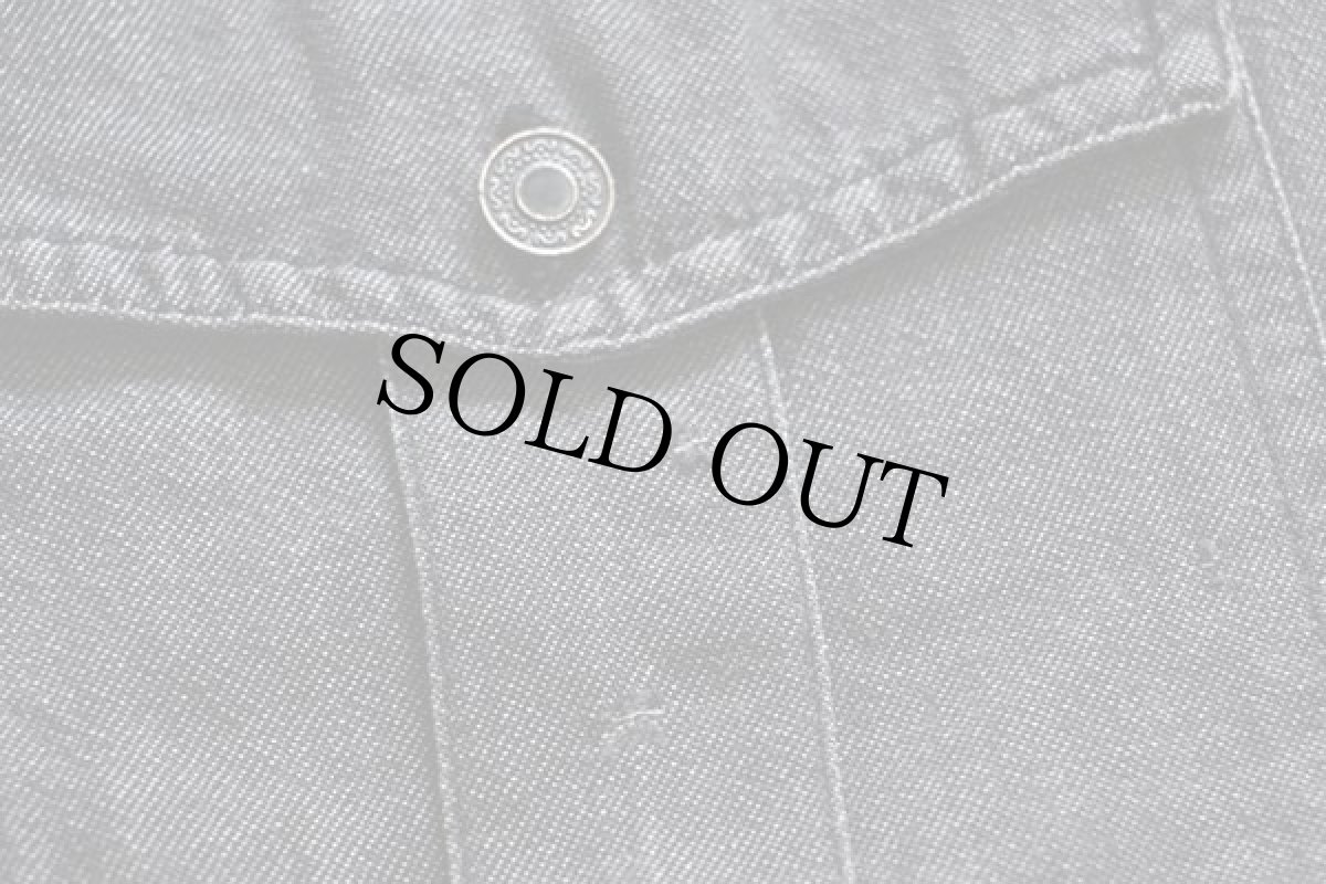 画像6: 90s イタリア製 CASUCCI 刺繍入り ブラック ダンガリーシャツ L (6)