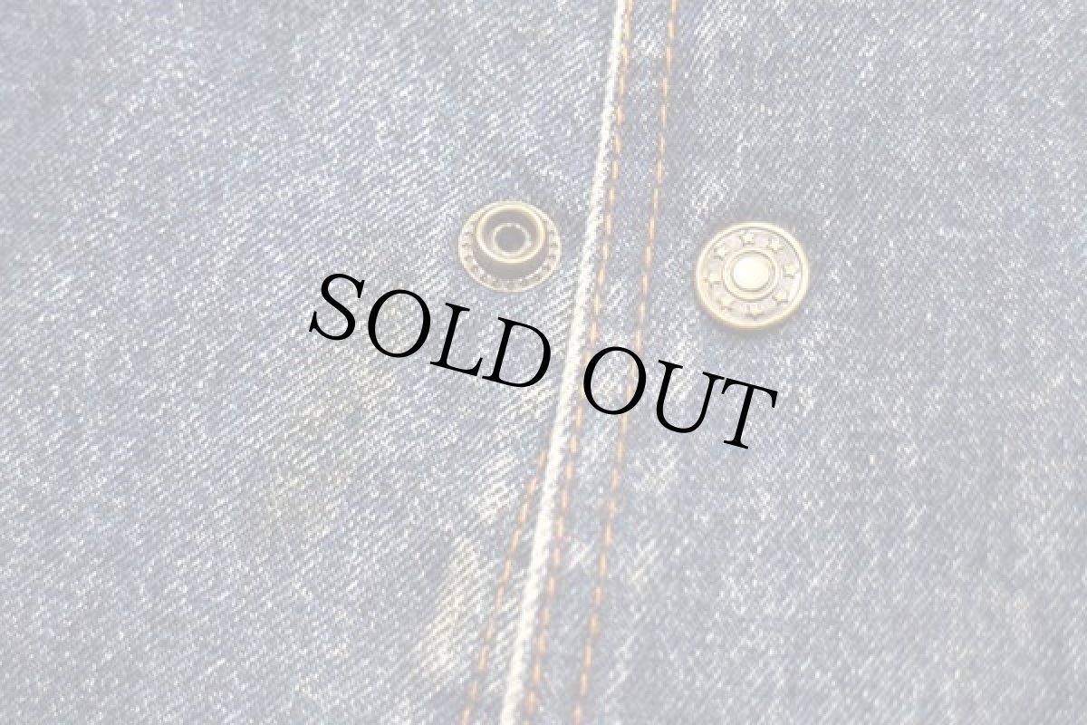 画像8: 90s CAT CATERPILLAR キャタピラー 刺繍 ストライプライナー ツートン 切り替え デニムジャケット L (8)