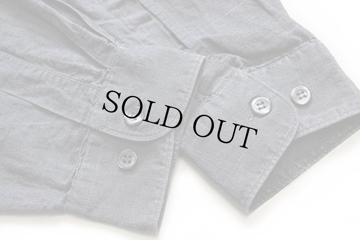 画像6: HUGO BOSS 無地 ラミー×コットンシャツ チャコールグレー 43 (6)