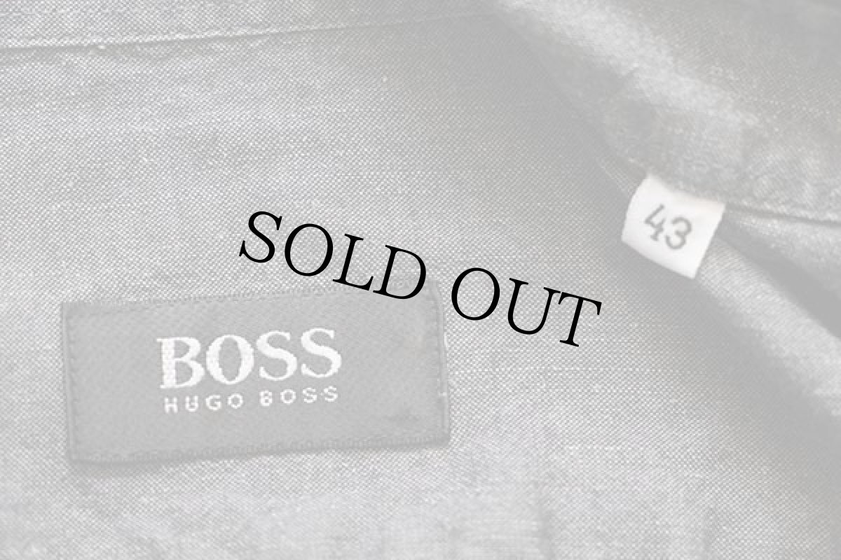 画像4: HUGO BOSS 無地 ラミー×コットンシャツ チャコールグレー 43 (4)
