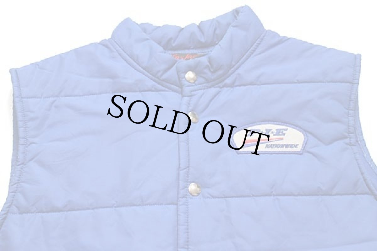 画像3: 80s USA製 Pla-Jac Dunbrooke PIE NATIONWIDE パッチ付き 中綿入り ナイロンベスト 青 L (3)