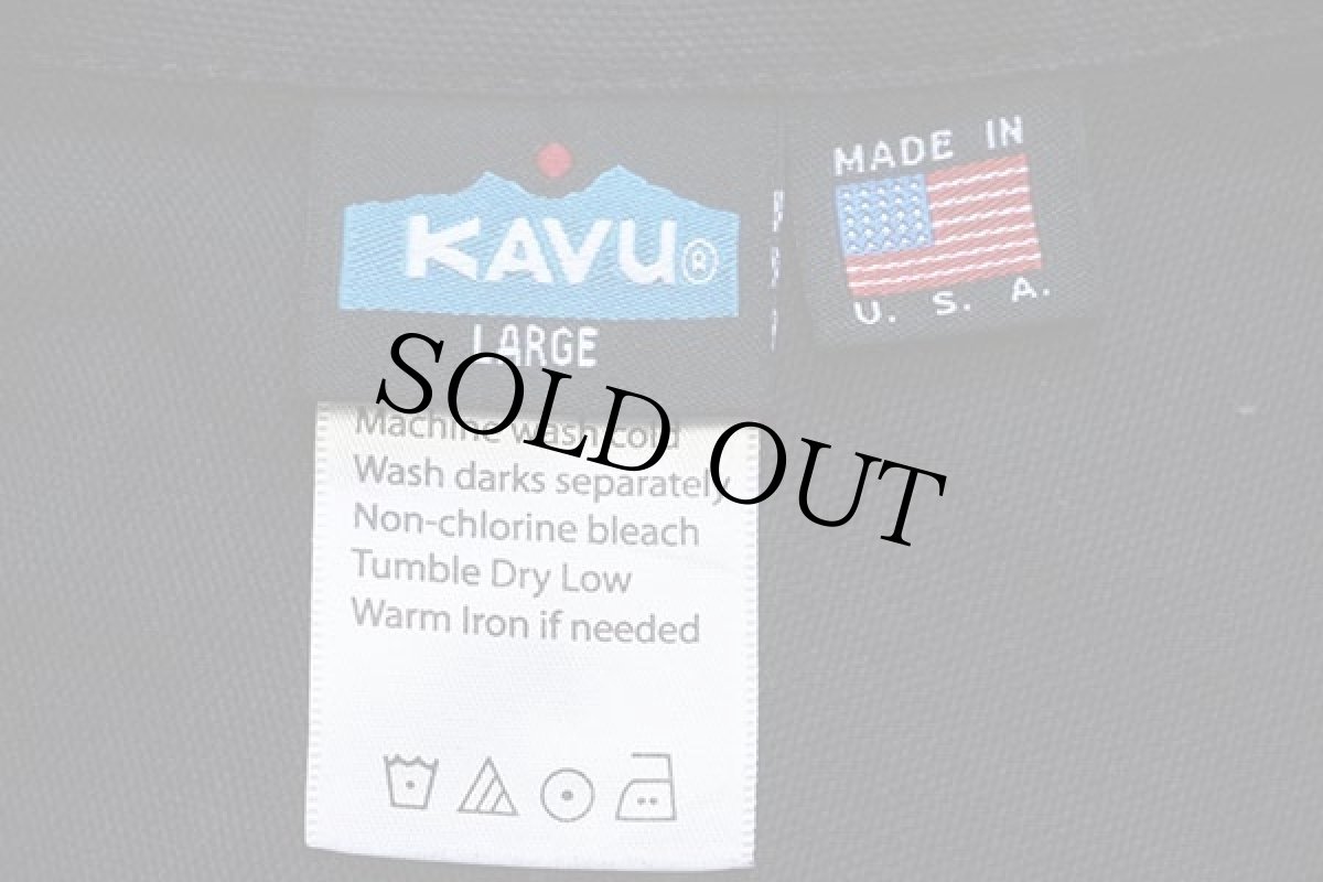 画像4: USA製 KAVUカブー ハーフジップ プルオーバー コットン キャンバス スローシャツ 黒 L (4)