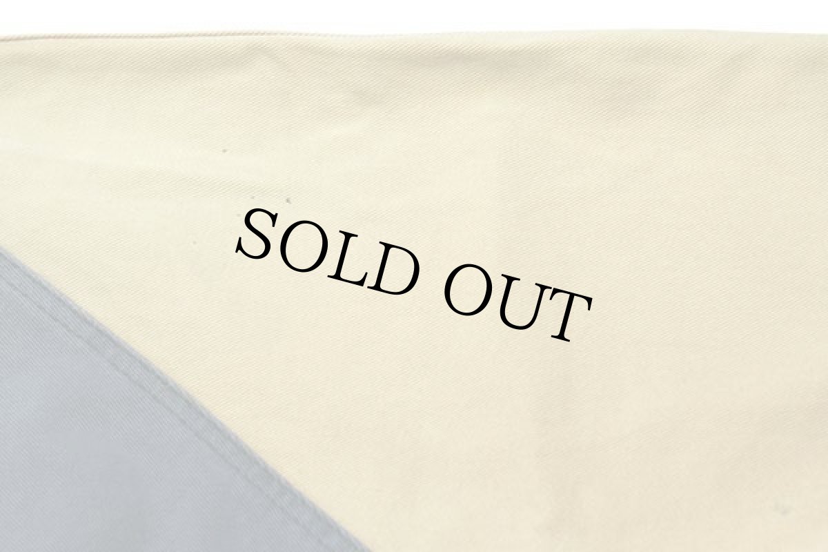 画像7: 90s カナダ製 international DENIM Jeep College 刺繍 ツートン 切り替え カラーデニムスタジャン フェード XL (7)